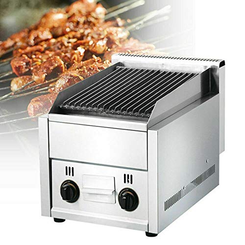 Gas Grill, Radiant Gas Charbroiler, 12" x 15" Heavy Duty Commercial Countertop Gas Grill Stainless Steel for Restaurant BBQ 60TU/hr