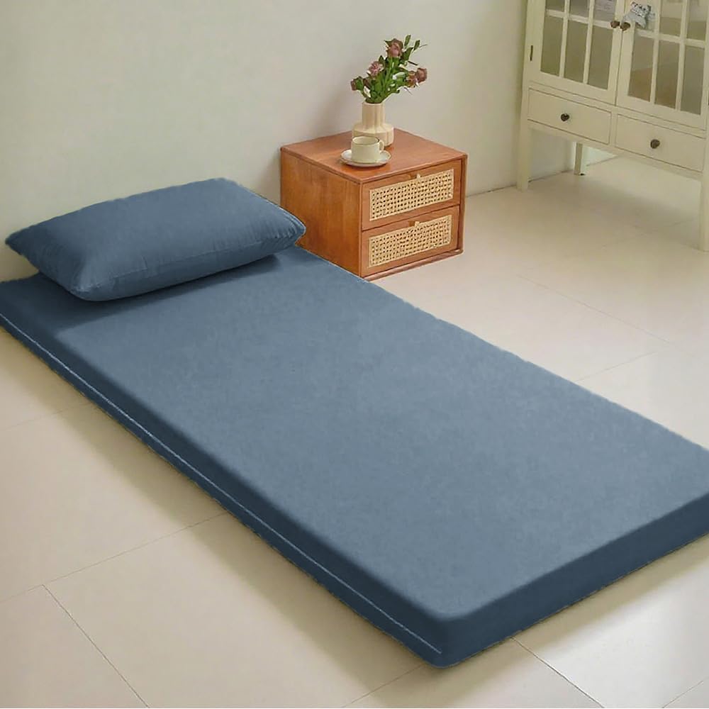 敷き布団カバー シングル 敷き布団/マットレス対応 ピーチスキン加工 丸洗いOK 和式 敷きカバー 肌触り優しい 完全に保護 全開ファスナー 敷きふとんカバー 洗える オールシーズン 吸汗 速乾 敷き布団シーツ ブルー シングル・105×215cm