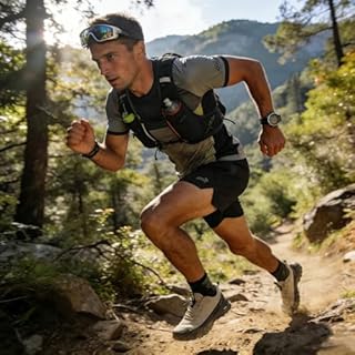 Kricely Men's Trail Running Shoes Non Slip Hiking Trekking Shoes Cross Training Tennis Shoes Breathable Shock Absorbing Sneakers Lightweight Workout Footwear Outdoor Gym Jogging Khaki Size 11