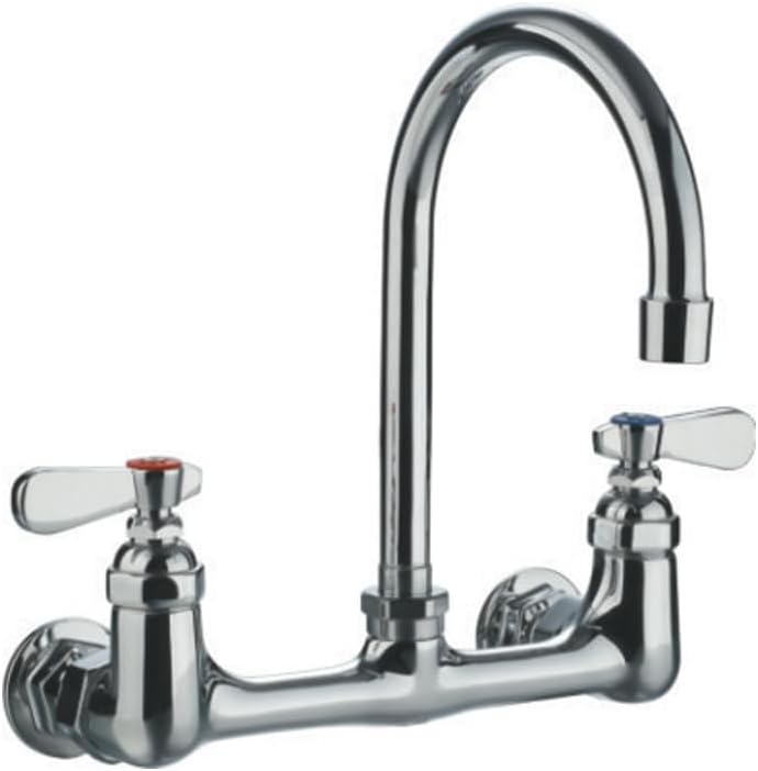 HomeStock Heavy Duty Wall Mount Utility Faucet - Gooseneck, Swivel, Lever Handles