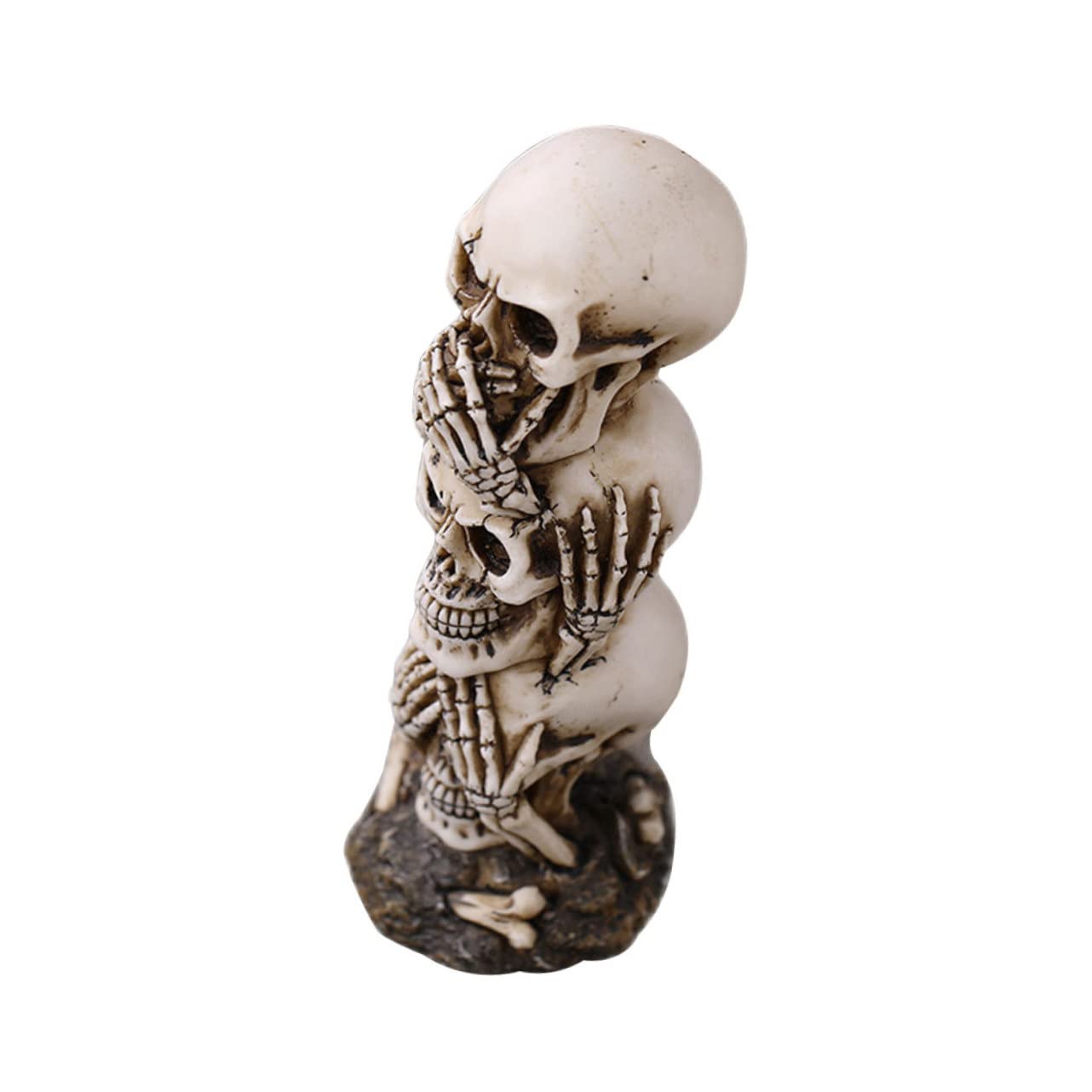 PRETYZOOM 3 Piezas Tres Calaveras Adornos De Casa Fiesta De Halloween Decoración De Escritorio Modelo De Calavera De Halloween Escuchar Ver Hablar No Figuras Malvadas Foto Decoración del