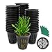 GROWNEER 50-Pack 2 Inch Garden Slotted Mesh Net Cups, Heavy Duty Net Pots with 50 Pcs Plant Labels, Wide Lip Bucket Basket for Hydroponics