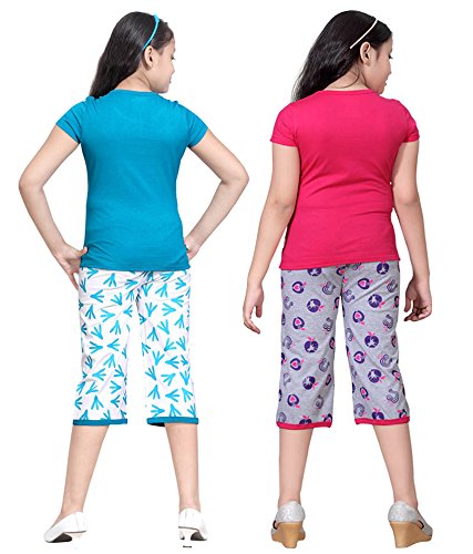 Image of SINI MINI Girls Printed Capri Set (Pack of 2)