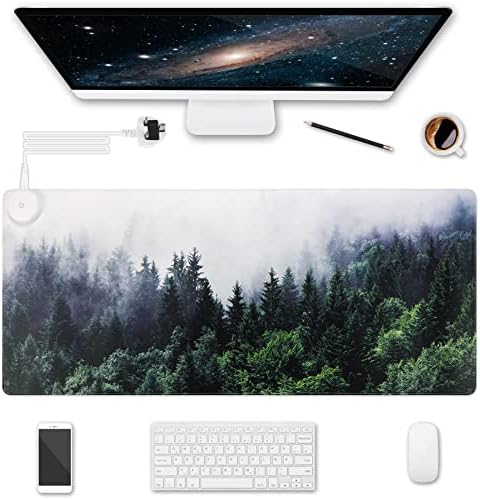HAOCOO Desk Mat Large Mouse Mat XXL Gaming Mouse Pad Anti-Slip Desk Protector Keyboard Pad Computer Accessories for Office Home Work (Tropical Plants, 90*40CM)