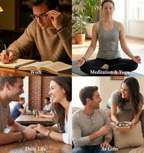 Pulseras de Cuentas Protectoras de Piedra Natural para Hombre y Mujer miniatura 4