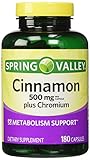 Spring Valley - Cinnamon 500mg Plus Chromium, Twin Pack, 2 Bottles of 180 Capsules