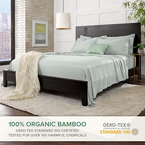 Pure Bamboo Sheets Twin Size Bed Sheets 3 Piece Set, Genuine 100% Organic Bamboo, Luxuriously Soft & Cooling, Double Stitching, 16 Inch Deep Pockets, Lifetime Quality Promise (Twin, Sea Glass) #TOP1