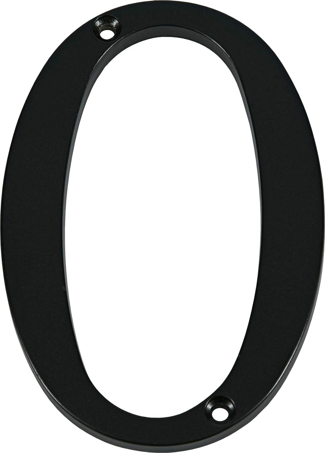 Distinctions 843140 House Number 0, Black Zinc Flush Mount Address Number, Modern Outdoor Address Sign for Front Door, Mailbox, Wall, or Plaque, 4 Inches