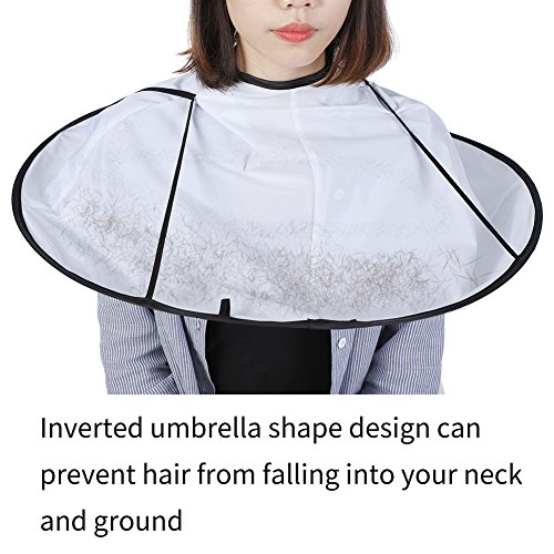Haircut Barber Cloak, Adult Kids Hair Cutting Catcher Umbrella Cape Hairdressing Kit for Stylists Salon Gown (White) - Image 3