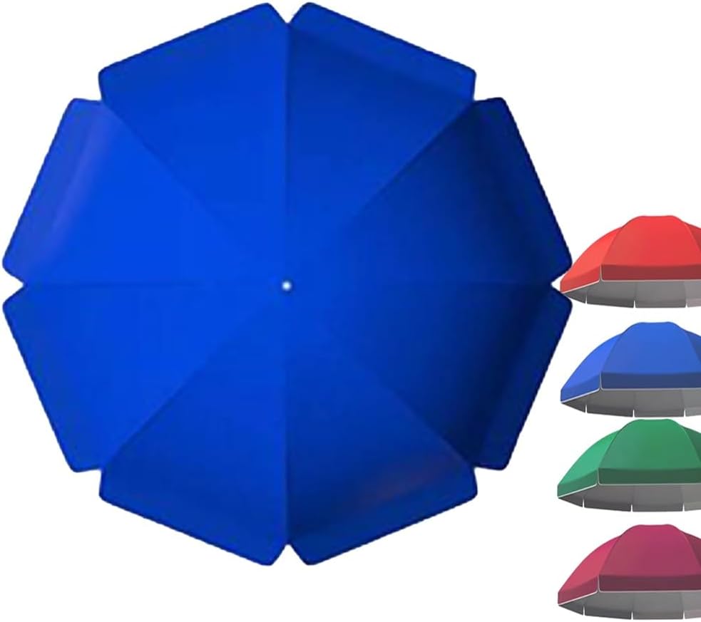 ラウンドマーケットパラソルトップカバー、防水ヤードテーブル傘キャノピー、8本骨/10本骨屋外サンパラソル交換用布、スカラップエッジ付