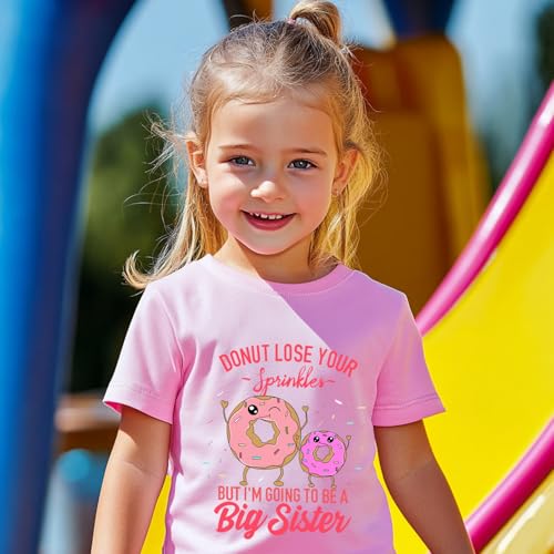 Image of Big Sister Announcement T Shirt Toddler Girls Promoted to Big Sister Tees Outfits 1-7 Years