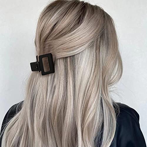 Atoden Square Claw Clips Black Hair Clips 2'' Matte Hair Clips For Women Girls 5Pcs Rectangle Medium Hair Clips For Short Thin Hair Non-Slip Strong Grip Hair Clamps Hair Grips Jaw Clips Cute Hair Accessories Gifts For Women #TOP3