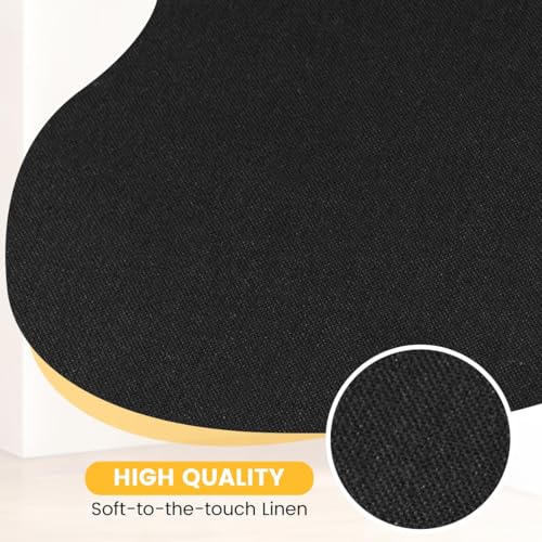 Image of COCO DESIGN 26 inch Black Swivel Counter Height Stools Set of 2 with Wood Legs | Mid Century Modern Style, Smooth Swivel Design, Linen Upholstered Seat, Sturdy Solid Wood Legs, Counter Height For Island
