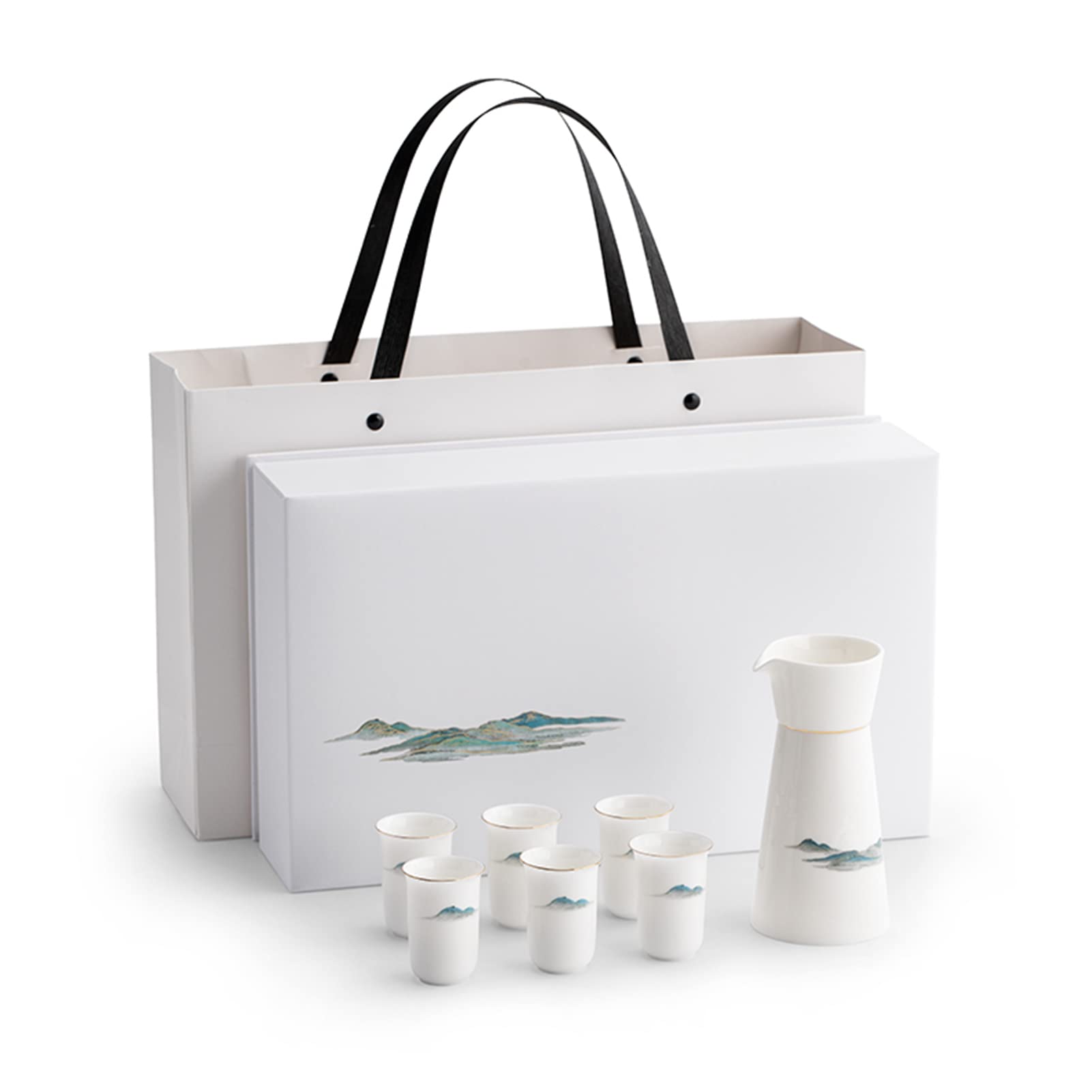 Juego de tazas de sake de cerámica premium XOBBO con diseño elegante