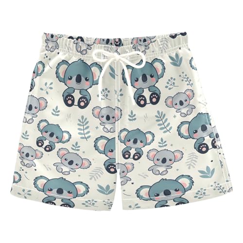 ALAZA Cute Koala Bear Leaves Boys' Swim Trunks Beach Shorts Quick Dry Swimsuit 5T