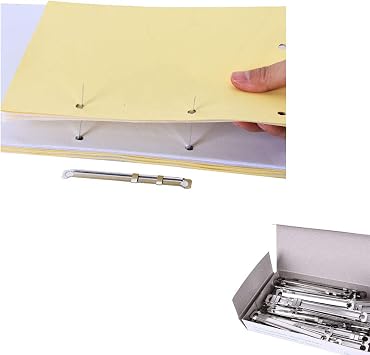 Metal Paper Fastener File Fastener,3.15"80mm Between 2 Hole,Box of 50 Complete Sets Binding Folder