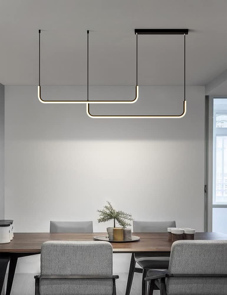 42W LED Hängelampe, LED Pendelleuchte 90cm Esstischlampe, Dimmbar Moderne Hängeleuchte, Hängelampe Esstisch, Kronleuchter Pendellampe Höhenverstellbar für Wohnzimmer Küche Esszimmer