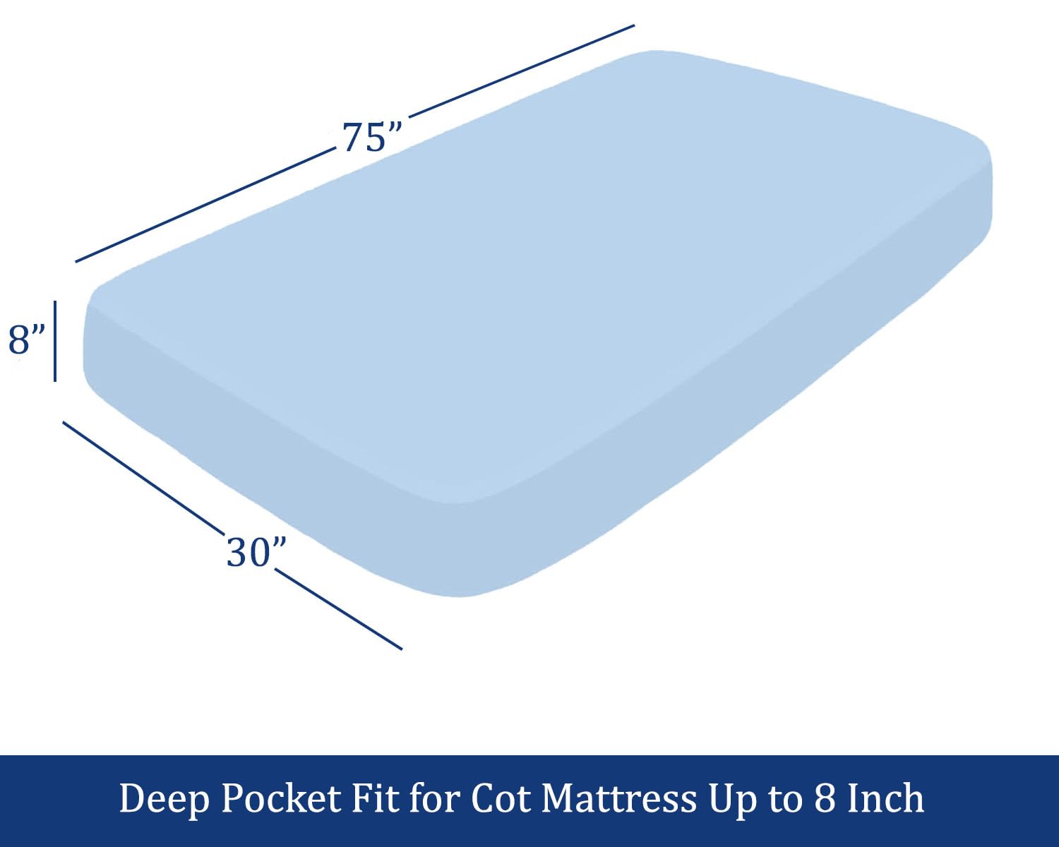 SKY BEDDINGS Juego de sábanas para cuna, 76,2 x 190,5 cm, algodón egipcio de 600 hilos, color azul claro