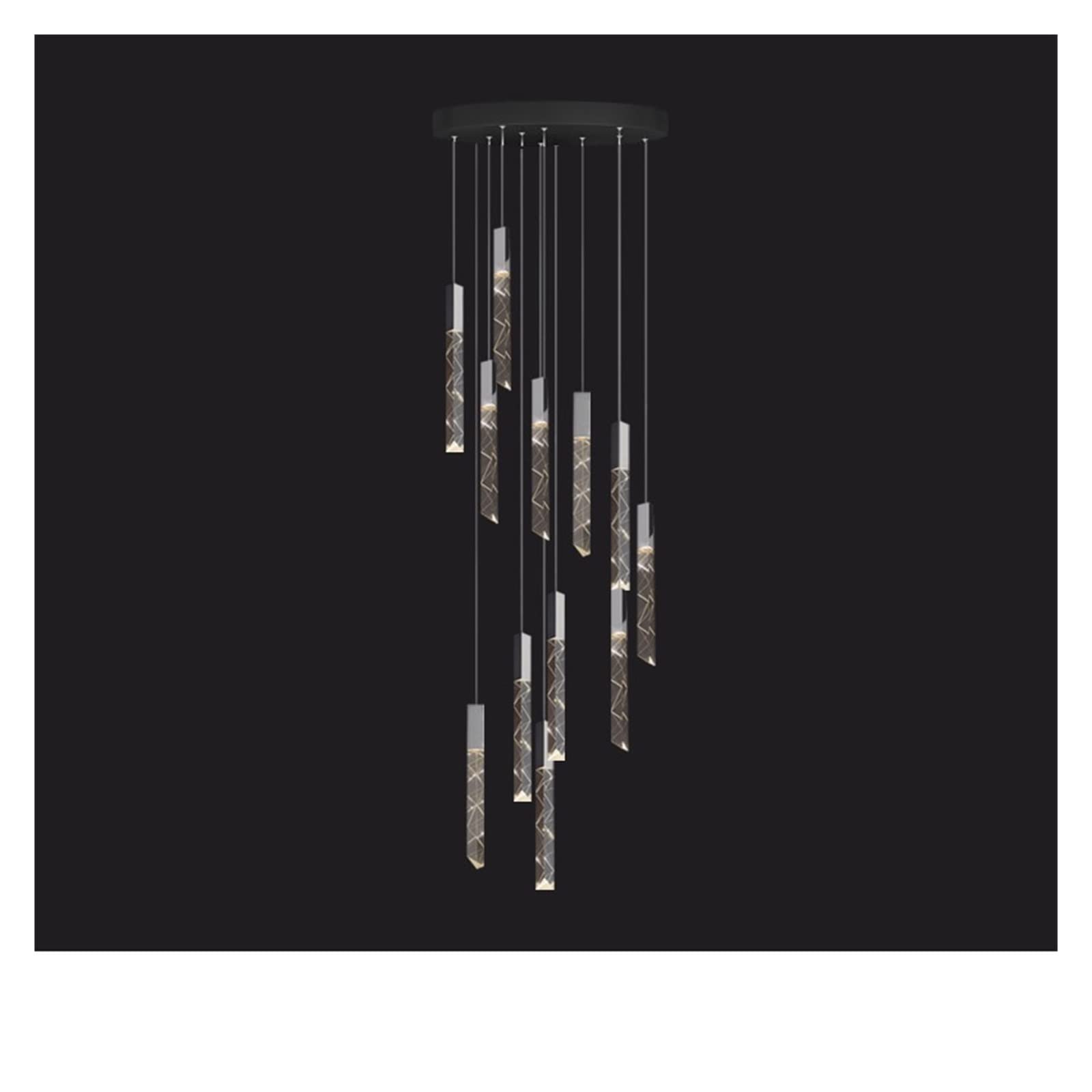 LYMSXAZOU LED Crystal Chandelier Modern Loft K9 Duplex Stair - Luxury Pendant Lamp for Living Room Hotel Ceiling Hanging Light