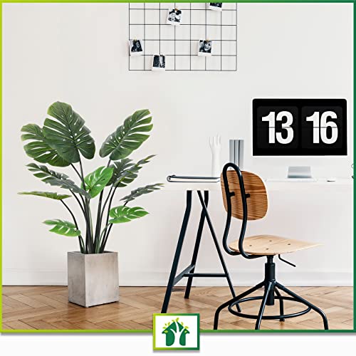 Crosofmi Artificial Monstera Deliciosa Plant 47" Fake Tropical Palm Tree, Perfect Faux Swiss Cheese Plants In Pot For Indoor Outdoor House Home Office Garden Modern Decoration Housewarming Gift #TOP2