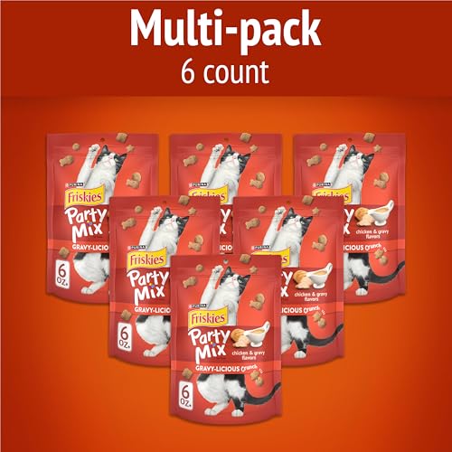 Purina Friskies Party Mix Gravylicious Crunch Cat Treats, (6) 6 oz Pouch - image 2