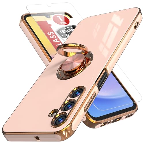 Coque Galaxy A25 5G antichoc avec anneau magnétique et verre trempé