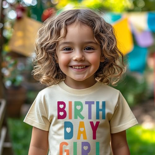 Birthday Girl T-Shirt 2nd 3rd 4th 5th 6th 7th Toddler Girls Birthday Shirt Cotton Short Sleeve B-Day Tees3