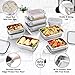Cykorxicc 10 PC Square 304 Stainless Steel Food Containers with Lids, Airtight Bento Lunch Box, Metal Meal Prep Food Containers Reusable Stackable | Nestable Oven/Dishwsher/Freezer Safe