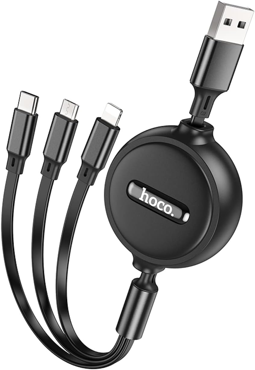 HOCO X75 3-in-1 Retractable Charging Cable in compact form