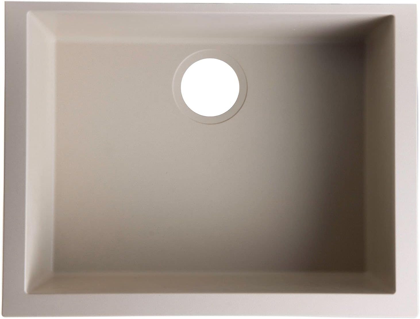 ALFI brand AB2420UM-B Undercount Single Bowl Granite Composite Kitchen Sink, 24", Biscuit