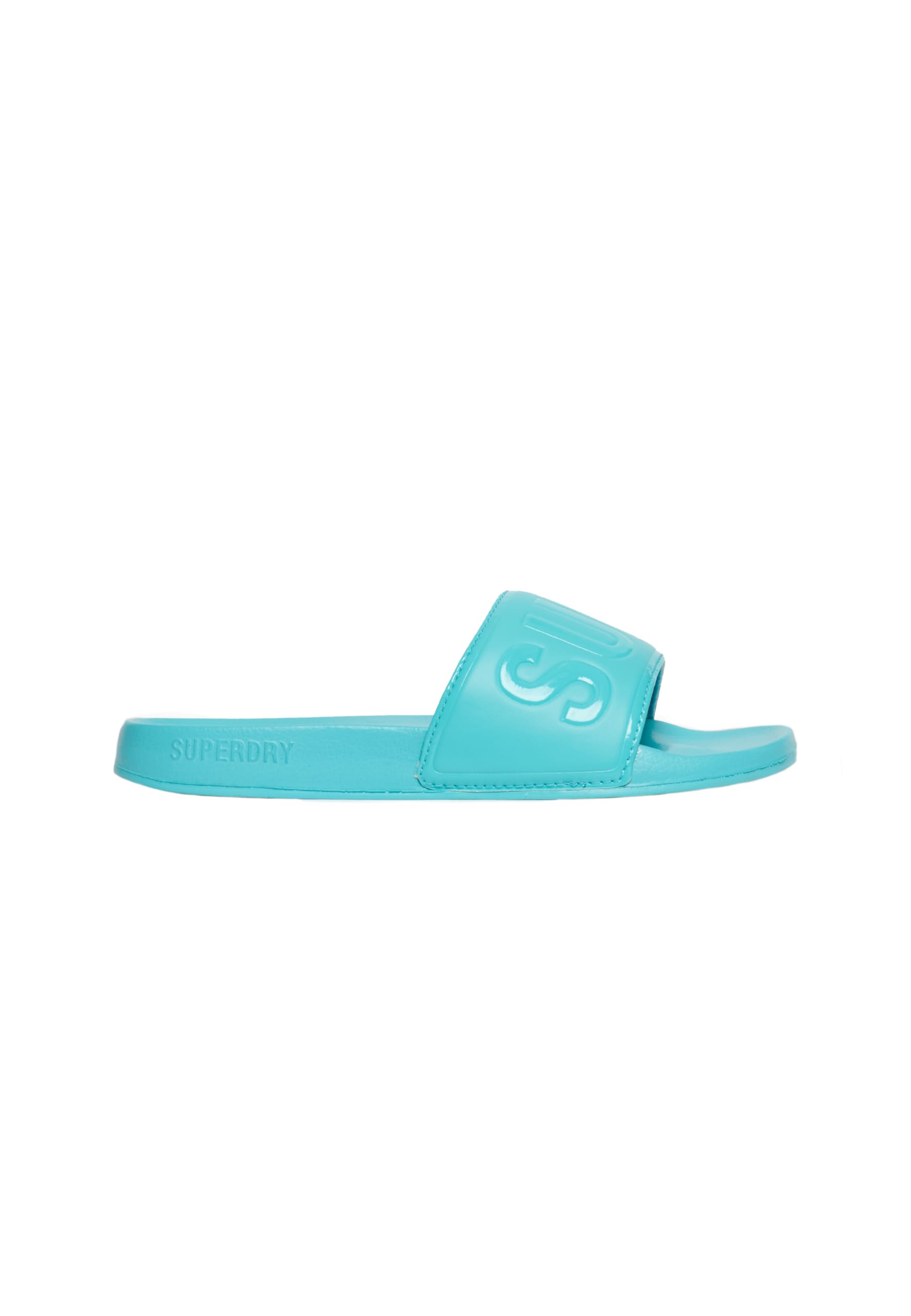 Superdry Code Core Vegan Pool Slide, Flip Flops Women, Aquamarine Blue, Small