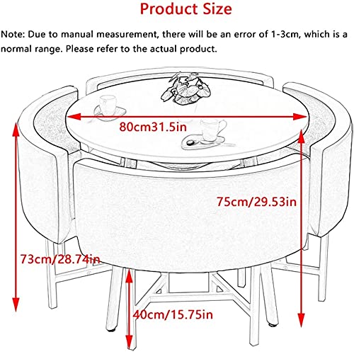Aciyd Conference Reception Room Coffee Table With Chair, 80Cm Round Table Restaurant Living Room Balcony Hotel Office Meeting Room Dessert Shop Coffee Shop (Color : Grey) #TOP1