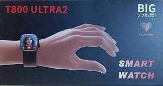 ساعة T800 ULTRA 2 الذكية 2.2 بوصة BIG إنفينيتي - مكالمات بلوتوث - تتبع الصحة واللياقة - متوافقة مع Android و iOS (FR OFITPRO) - ساعة رياضية للرجال والنساء