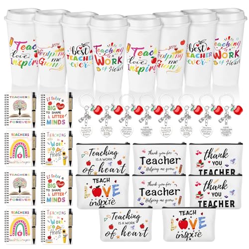 Regalos para profesores de agradecimiento pack de cuadernos y vasos escolares