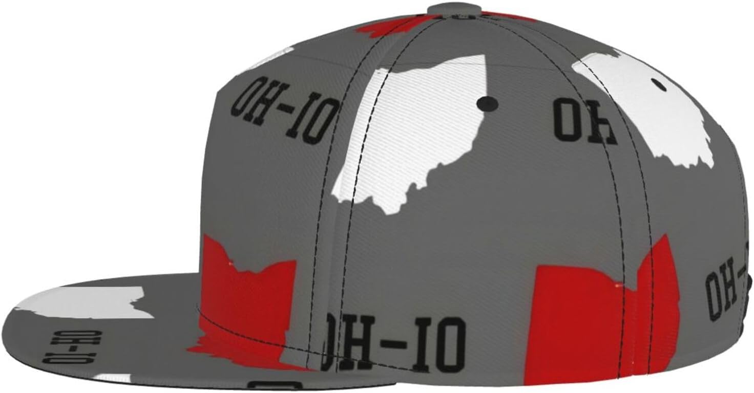 Ohio State Gray Baseball Cap for Men Women Classic Snapback Hat Hip Hop Style Flat Bill Brim Adjustable Visor Beach Trucker Hat - Image 9