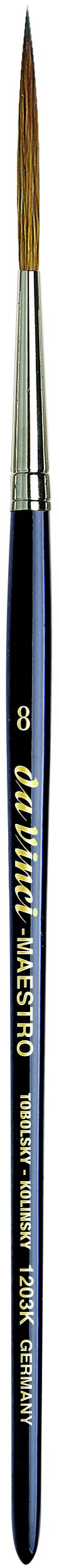 da Vinci Watercolor Series 1203k Maestro Paint Brush, Long Needle Liner/Rigger Kolinsky Red Sable, Size 8 (1203K-08)