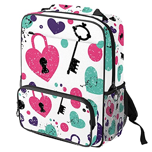 Sac à dos ordinateur portable avec cadenas d'amour tendance pour femme et homme