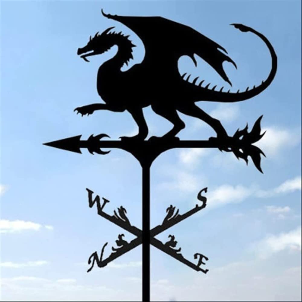 WIQUYBML Outdoor Garden weathervane barn shed roof Weather Vane Wind Decoration(Dragon)