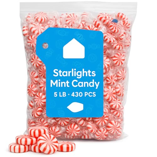 Peppermint Candy Starlight Mints - 5 Pounds Bulk Individually Wrapped - Classic Holiday Candies - 430 Pieces 636370 image 5