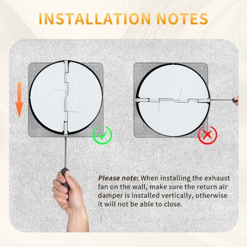FanGoFast 150mm Abluftventilator 525m³/h Badlüfter Leiser mit Rücklaufklappe Leistungsstarke Wandventilator mit EU-Stecker für Küche Badezimmer Garage Untergeschoss Schwarz
