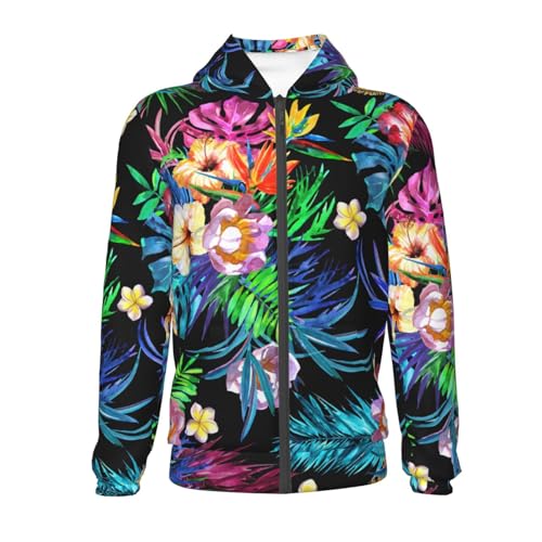 Colorful Flowers Kid Hoodies Boys Zip Up Sweatshirts Girls Pullover with Pocket2
