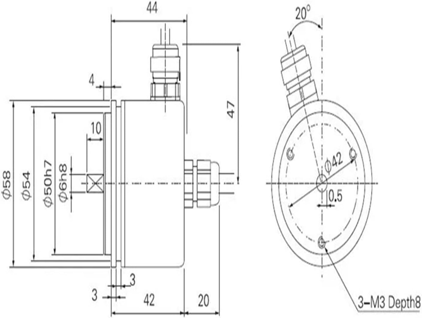 GHST58 6mm Solid Shaft Line Driver Output A A- B B- Z Z- Signal 5V Incremental Rotary Encoder 2048 2500 3000 3600ppr(2048ppr)