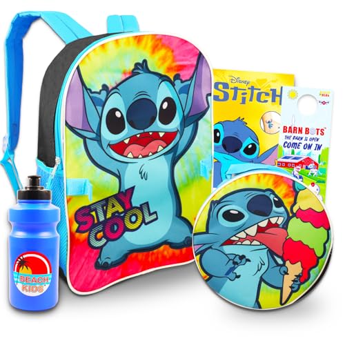 Disney Stitch Backpack with Lunch Box - Bundle with 16