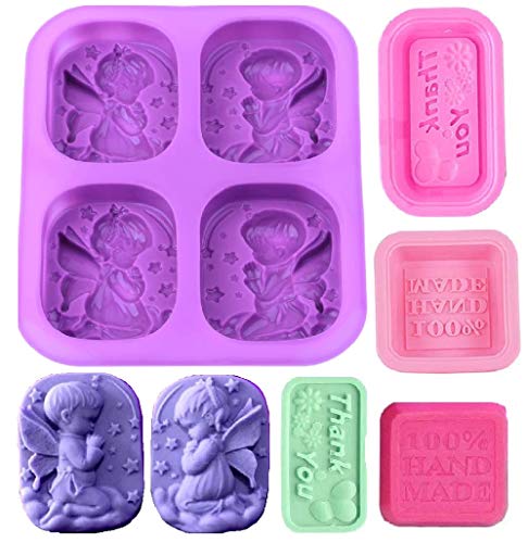 Beihuazi® - Molde de silicona rectangular para jabón de silicona, para hacer jabones, cupcakes, gelatina, postre Cover