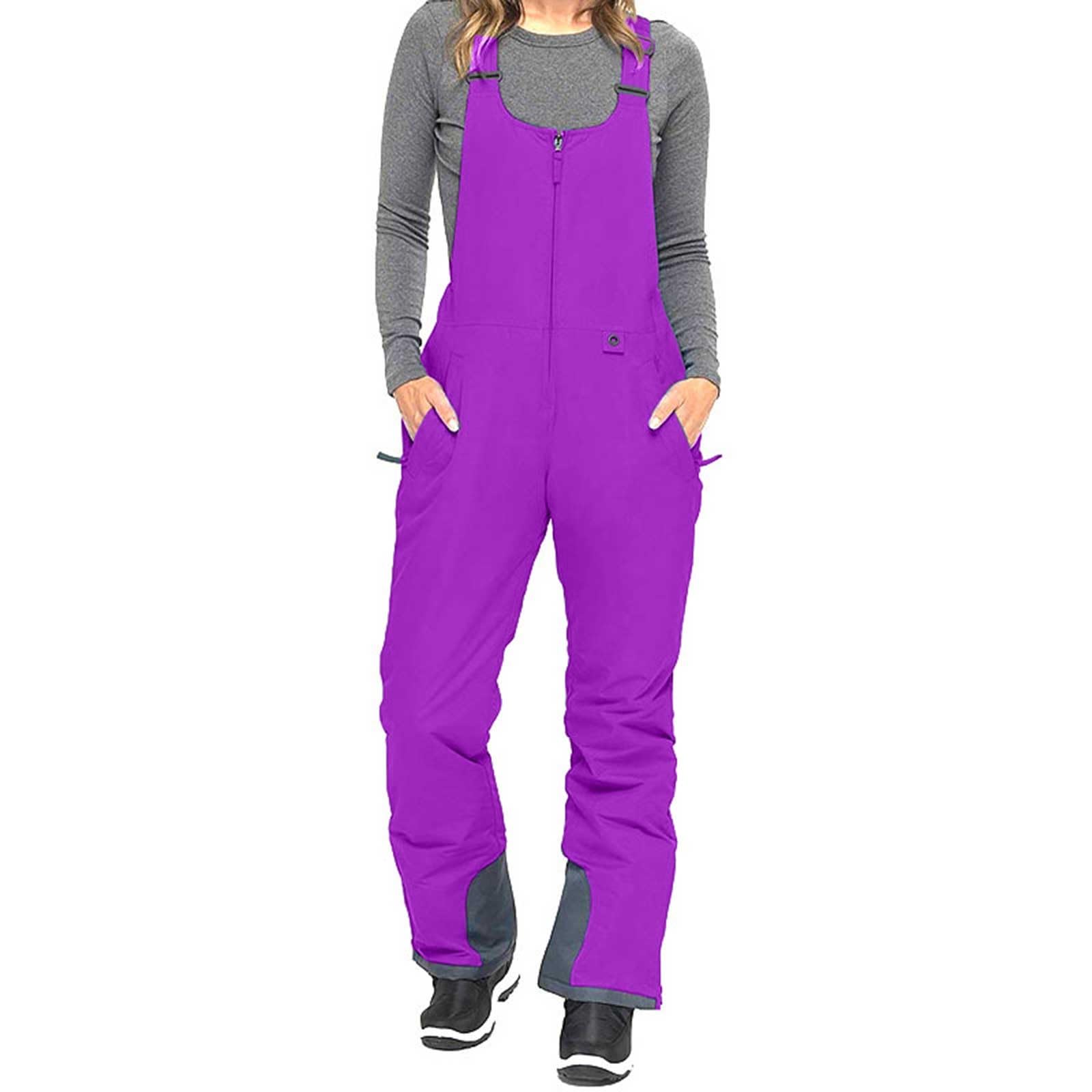 Salopette de snowboard pour femme - Combinaison réglable pour le ski - Veste de neige coupe-vent une pièce - Salopette de ski d'extérieur - Pantalon à bretelles isolées thermiques - Combinaison zippée
