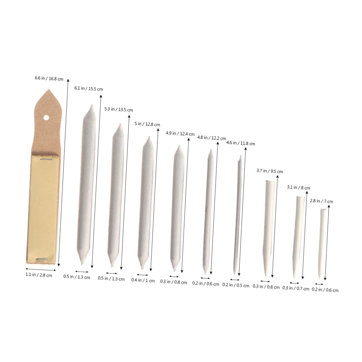 DOITOOL 12-Piece Art Supplies: Charcoal Drawing Tools Blending Stumps Tortillons Sandpaper Pencil Sharpener for Student Artists