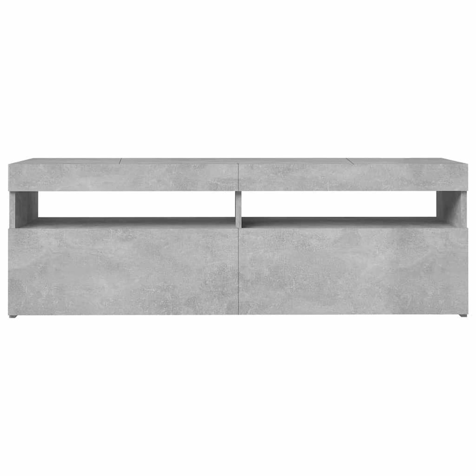 Mobile porta TV, con luci LED grigio cemento 120x35x40 cm, per soggiorno