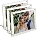 AIFUSI Acrylic Picture Frame, 3 Pack 8.5X11 Clear Photo Frameless Double Sided Frame 4A Modern Free-Standing Desktop Document Certificate Artwork Display