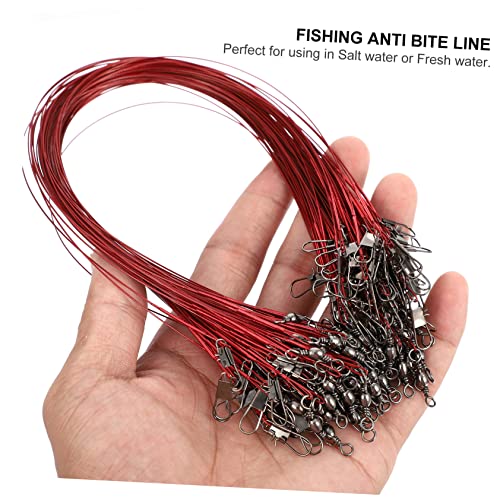 100 piezas de líderes de pesca de acero con mosquetón miniatura 6