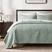 Madison Park Quebec Twin/Twin XL Size Quilt Bedding Set - Seafoam, Damask – 2 Piece Bedding Quilt Coverlets – Ultra Soft Microfiber Bed Quilts Quilted Coverlet
